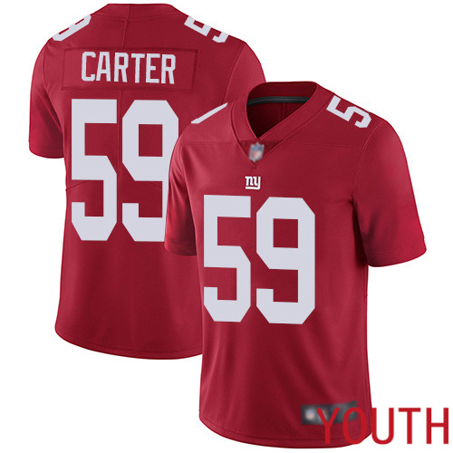 Youth New York Giants #59 Lorenzo Carter Red Limited Red Inverted Legend Football NFL Jersey->youth nfl jersey->Youth Jersey